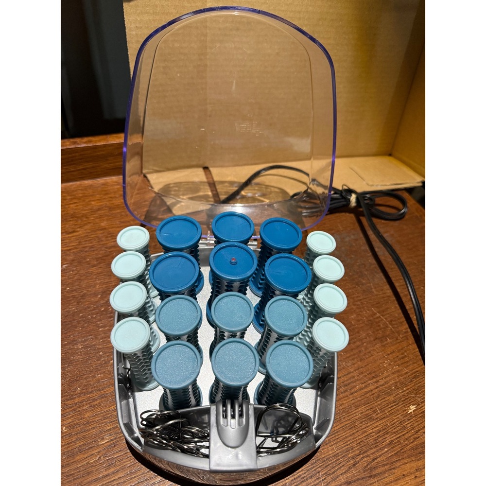 Conair Instant Heat 20 Multi-Size Hair Setter Hot Rollers Blue Teal HS34R